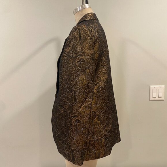 Sandro Textured Jacquard Gold and Black Blazer (Size 38 / Med) - Picture 6 of 8
